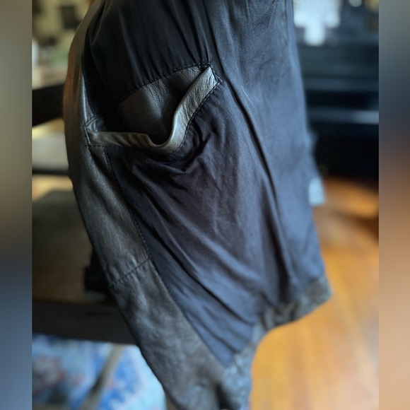 ALL SAINTS Mens Quilted Leather Jacket - Picture 5 of 6